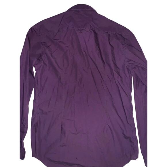Zara Man Button Up Long Sleeve Purple Dress Shirt Size Large - Picture 3 of 5